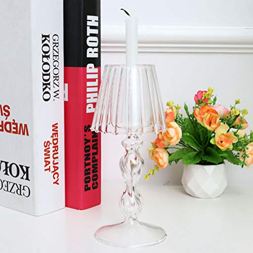 Besportble R10024T28BCH8E00NH Home Decor Glass Tea Light Candle Holder Desk Lamp Shaped Candle Holder Table Centerpiece Decor For Wedding Valentines Day New Year Dining Room Decor Wedding Decor thumb #8