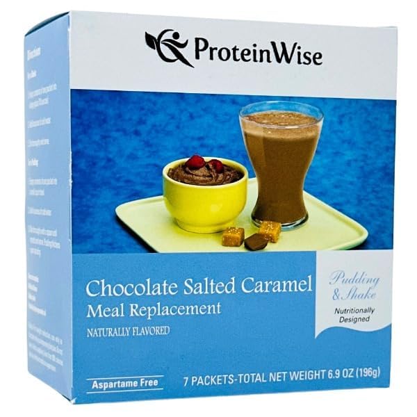 Image of ProteinWise Chocolate Salted Caramel Protein Shake & Pudding Mix, 7 Packets