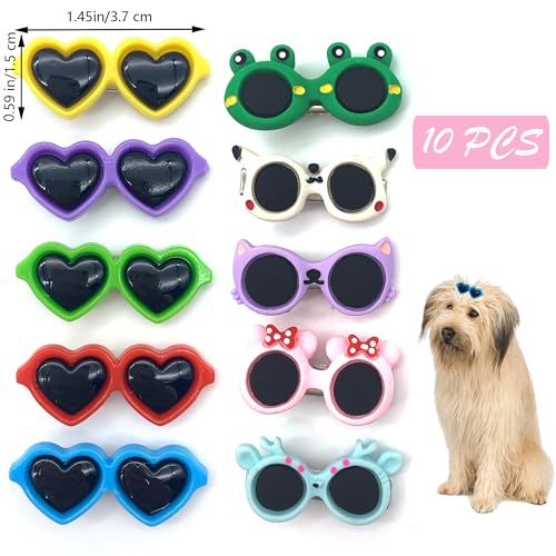 DHER 10 Stück Haarspangen für kleine Haustiere Haustierklammern Pet Hair Clips Kleine Tiere Haar Clip Hund Kopfbedeckung Süße Katze und Zubehör für Hundepartys (A)