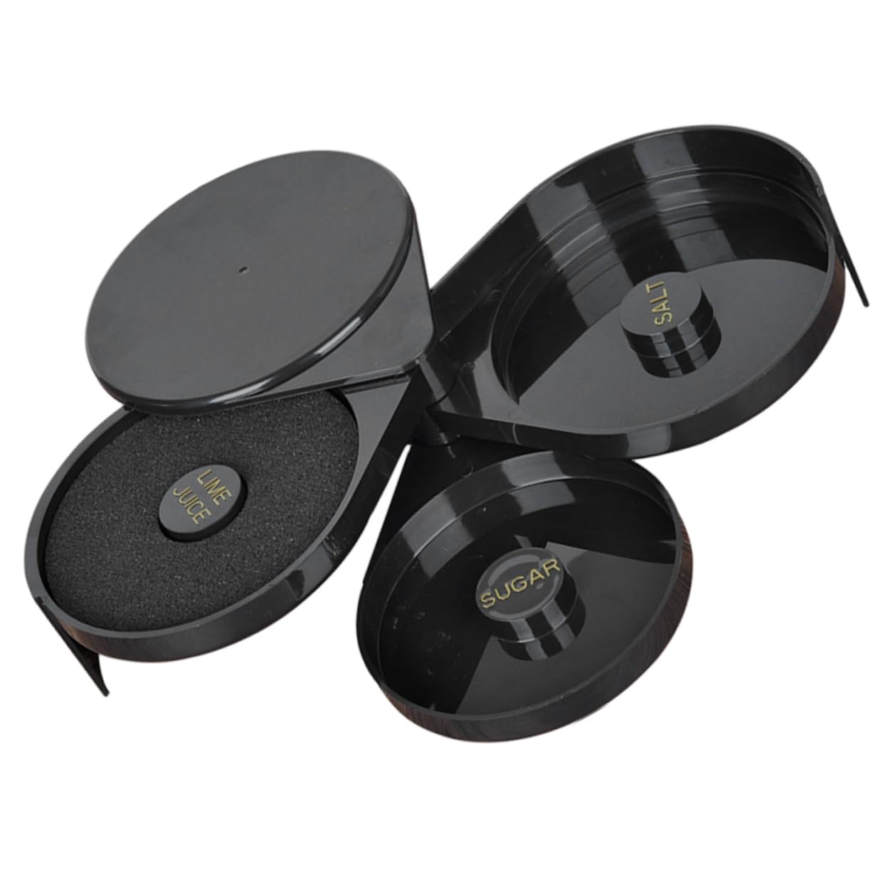 FELTECHELECTR Cocktail Salt Rim Box for Bartender 3 Tier Margarita Salt Seasoning Set Abs Plastic Construction
