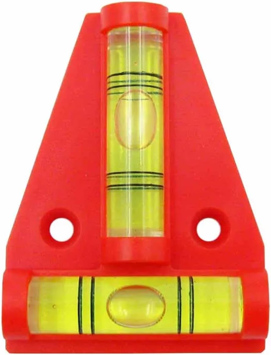 1pc Plastic T-type Level Bubble Triangular Red Black Orange Color Acrylic level Vails Ruler Horizontal Instrument(Green)