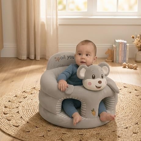 Cozy Animal Cushion Seat, Soft Lightweight Kids Lounge Chair & Nursery Sitting Stool, Plush Material, Gift-Ready (35×40 cm)-image-34