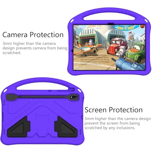 Coque Samsung Galaxy Tab S9 FE Plus en EVA violet pour enfant - 4