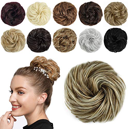 SHEDOWIG Messy Bun Hair Piece Synthetic Scrunchies Hair Bun Extension Curly Wavy Messy Chignon for Women Updo Hairpiece