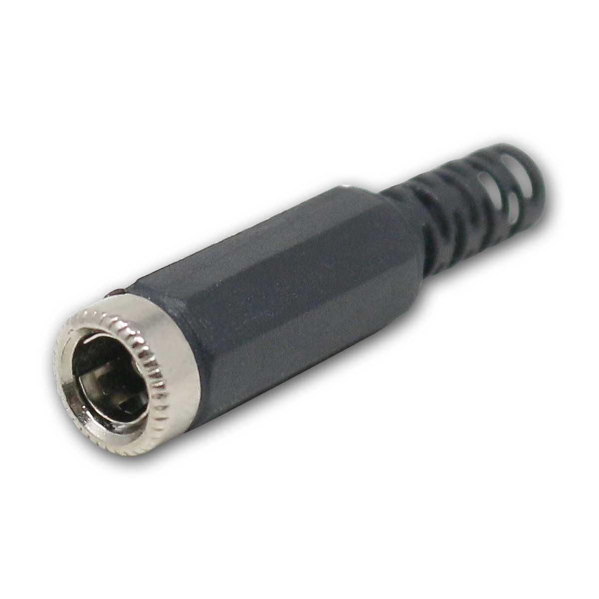 DC-Stecker 5,5x2,5mm Mit Lötanschluss & Knickschutz – Robuste Kunststoffhülse Zum Aufschrauben