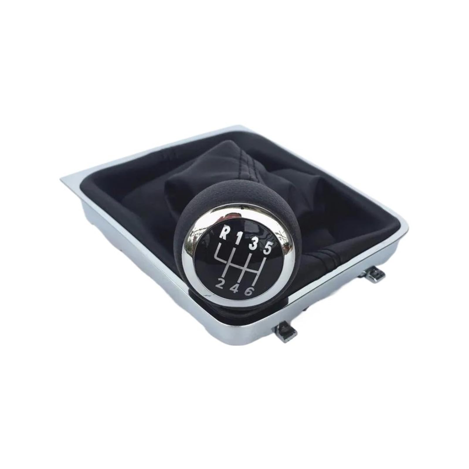 Lozopmtmld 6 Speed Gaiter Boot For Vw For Passat B6 2005-2011 Sporty Gear Knob Black/Silver