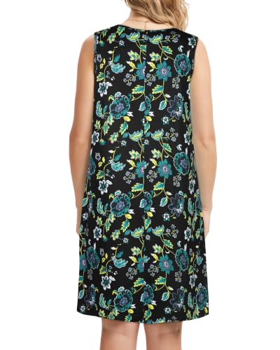 Image of CHICGAL Womens Summer Dresses Casual Loose Pleated Front Tshirt Sleeveless Tank Sundresses with Pockets 2026