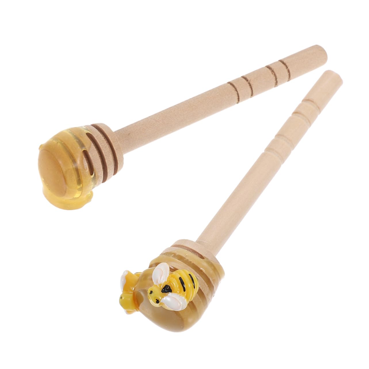 COLLBATH 2pcs Wooden Honey Stirrer Sticks Dipper for Wedding Party Favors Mini Honeycomb Stick