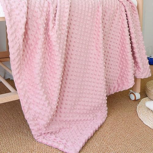 Image of CREVENT 2Pcs 30''X40'' Cute Cozy Fluffy Warm Baby Blankets for Infants Toddlers' Bedding Crib Cot Stroller - Grey Cloud + Pink Sherpa