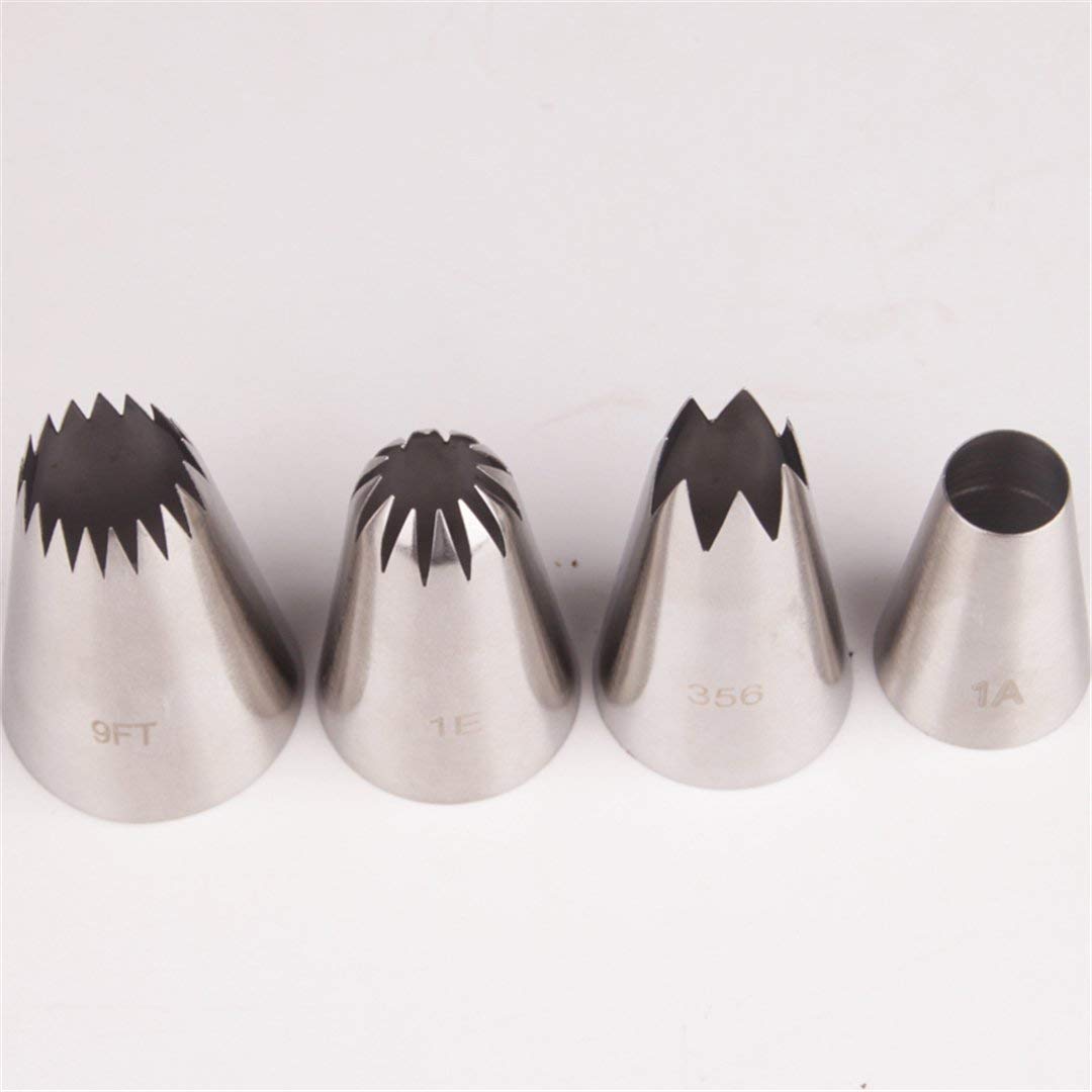 5-teiliges Spritztüllen-Set Aus Edelstahl – Lebensmittelecht, Für Kuchen & Cupcakes, 3,8 Cm Breit
