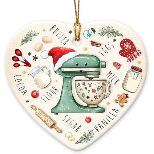 Baking Christmas Ornament 2025 – Ceramic Dough Mixer Christmas Ornament, Cute Baking...