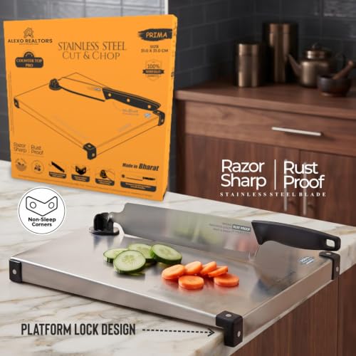 ALEXO REALTORS Stainless Steel Cutting Board with Knife - Image 8