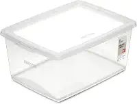 Ordene - Caixa Organizadora Plástica de 15 Litros com Tampa, Cor Cristal, Linha My Closet