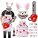 Ycaaeo Halloween Kostüm Horror Hase, Bloody Kaninchen Maske, mit Blutige Schürze Halloween, Aufblasbare Kettensäge, Tattoo Aufkleber, Kunstblut Halloween, Halloween-Kostüme für Männer und Frauen Halloween Tattoo günstig Kaufen-Ycaaeo Halloween Kostüm Horror Hase, Bloody Kaninchen Maske, mit Blutige Schürze Halloween, Aufblasbare Kettensäge, Tattoo Aufkleber, Kunstblut Halloween, Halloween-Kostüme für Männer und Frauen