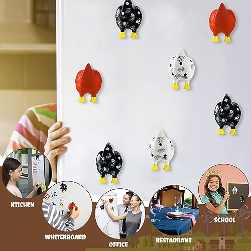 12 imanes decorativos de pollo divertidos para refrigerador miniatura 6