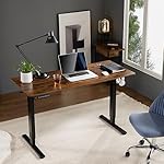 Sweetcrispy Electric Standing Desk - 40 x 24 inch Adjustable Height Sit to Stand Up Desk with Splice Board, Rising Home Office Computer Table with 2 Hook and Wire Hole for Work - Image 2