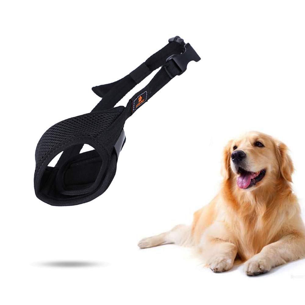 Muselière Pour Chien En Maille Douce - Taille L - Empêche Morsure, Permet Haleter Et Boire - Réglable - 8