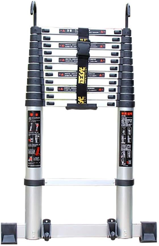 XZGDEN Ladder,Telescopic Ladder Aluminium Telescoping Ladder Multi Purpose Heavy Duty Extension Tall Ladder with Hook and Wheel for Outdoor Climbing (Size : 6m/19.7ft) : Tools & Home Improvement