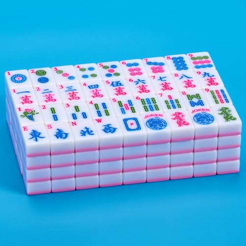 YINIUREN Pink American Mahjong Set 166 Mahjong Tile Set 1.2-inch American Mahjong Tile Set