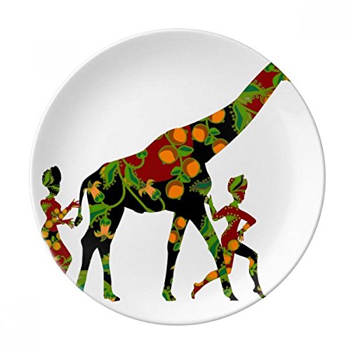 Assiette à dessert porcelaine de prestige avec girafe noire décorative - 2