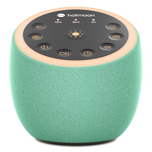 Hotmoon Sound Machine for Sleep, Cocoon 2 White Noise Sound Machine with 40 Relaxing Sounds, Dual-Speaker & Timer, 8 Night Light, Pink Brown Green Noise for Sleeping Adults, Office Privacy, Plug-in