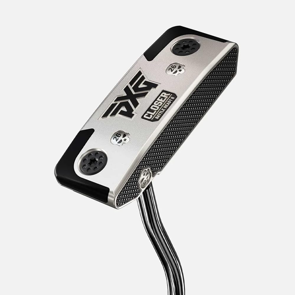 PXG Golf Club Putter Blade Battle Ready II Closer Double Bend Putters Platinum Shaft: Double-Bend Putter Shaft - Chrome Grip: PXG Pistol I Putter Grip - Black Head Color: Platinum 34" Right Hand