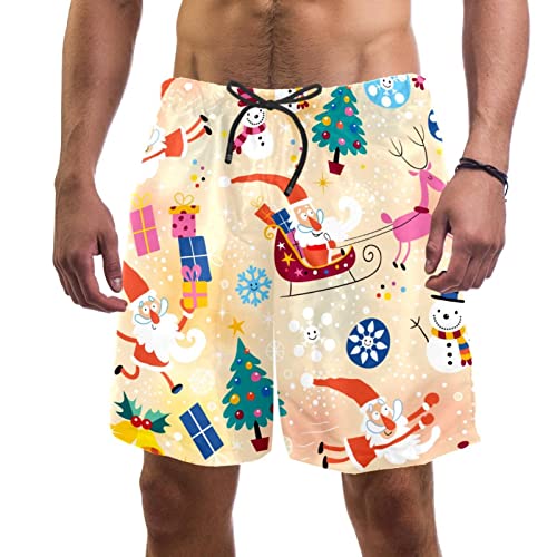 Short de plage bonhomme de neige Noël JDEZ maillots de bain pour hommes confort