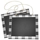Ctosree 2 Pcs Wall Hanging Chalkboard Signs 12 x 10 Inch Decorative Display Board Wood Framed Kitchen Chalkboard Vintage Chalk Board Signs Rustic Non Magnetic Blackboard for Wedding Restaurant Pantry