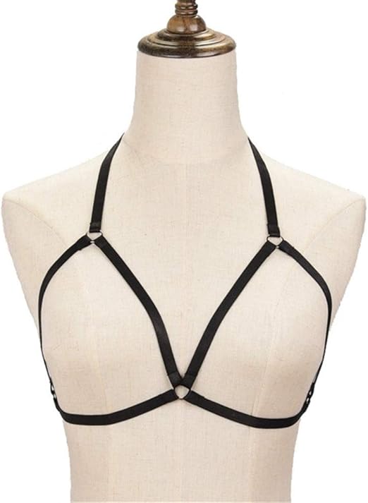 Amazon.co.jp 革製ハーネスボディケージ オープンバックボディハーネスブラジャー弾性ストラップ透かし彫りジャケットベストトップ