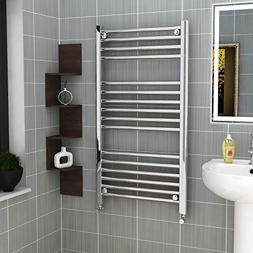 1000 x 500 mm Straight Heated Towel Rail Chrome Bathroom Ladder Radiator