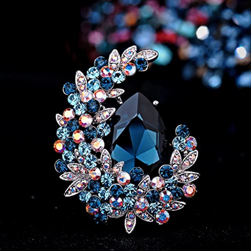 Broche en cristal pour femme boucle ardillon élégante pour un look quotidien chic en manteau