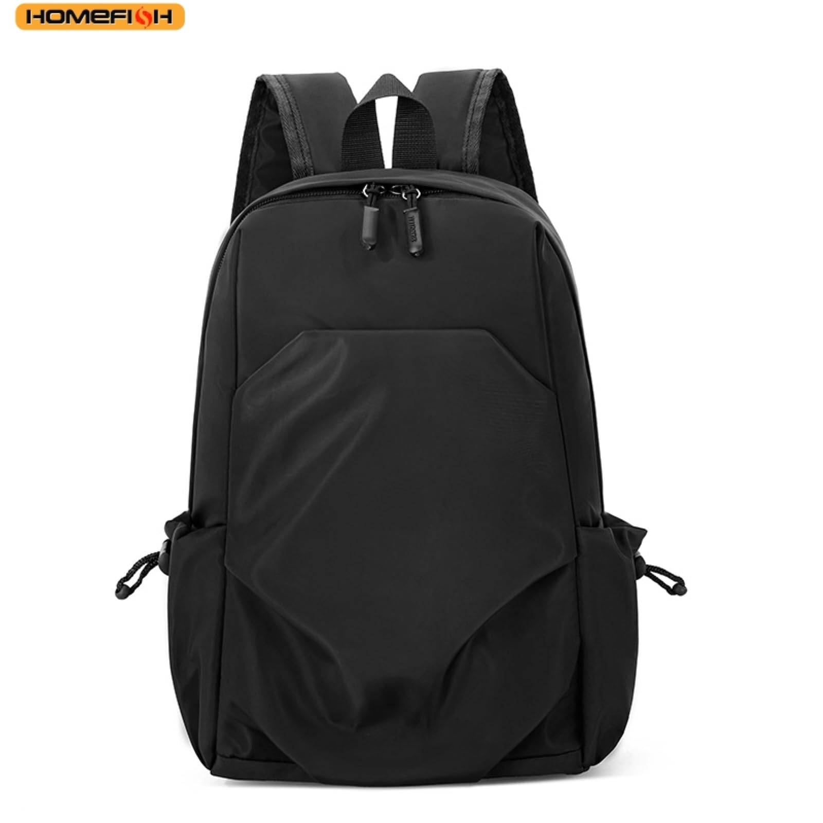 Zaino da Viaggio in Nylon Resistente all'Acqua, Sacco Giorno con Cerniera del Pannello Anteriore delle Tasche Laterali della Bottiglia A Cordone per La Scuola di Lavoro-Blue