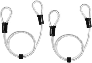 Braided Steel Cables 2pcs Cable Mini Bike Locking Cable Ring Bike Lock Double Ropes Anti- Wires Anti- Cables Bike Anti- Ropes Cycling Equipment Ring Zinc Alloy Bike Binding Lock