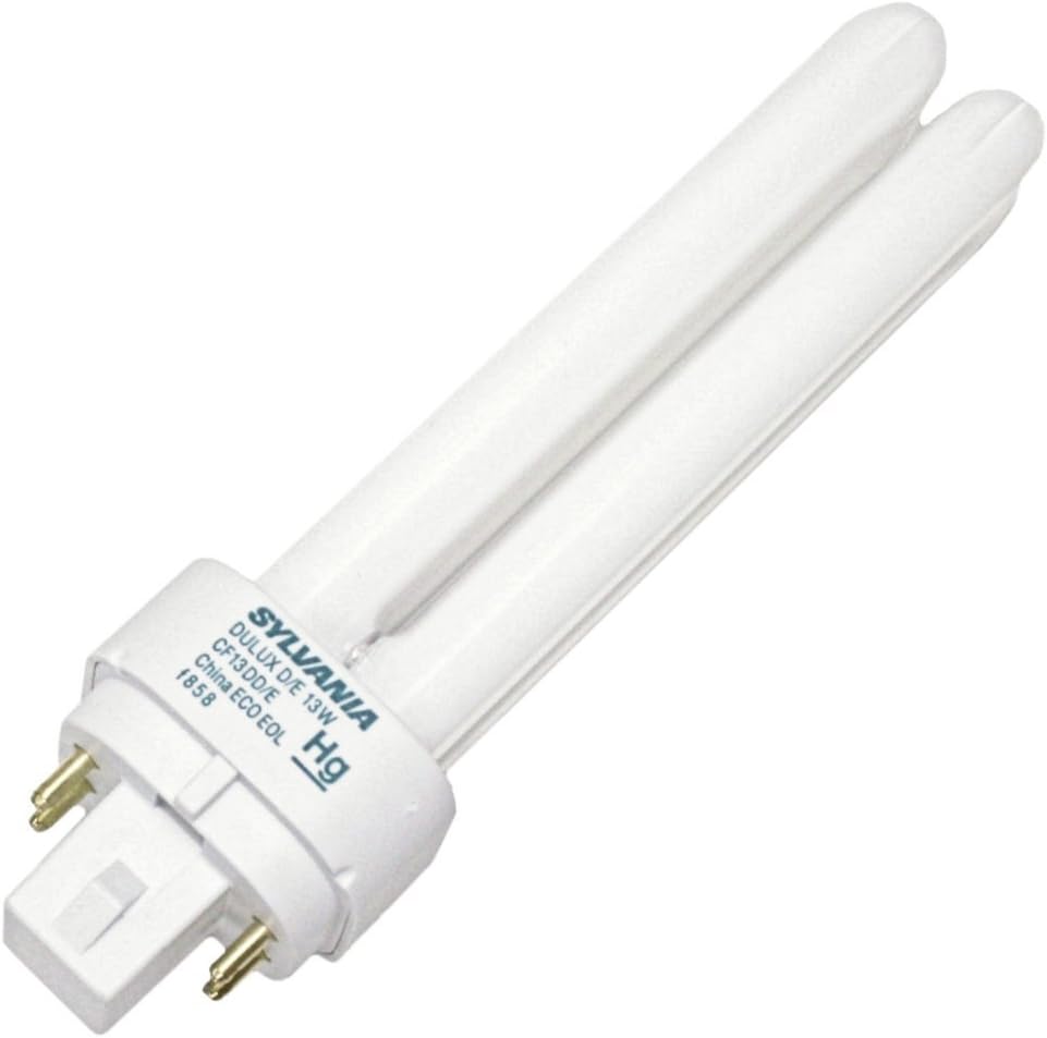 (25 Pack) Sylvania 20721 CF13DD/E/830/ECO 13-Watt 3000K 4-Pin Double Tube Compact Fluorescent Lamp