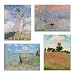 LuxHomeDecor Bilder Claude Monet 4 Stück 40 x 30 cm Kunstdruck auf Leinwand mit Holzrahmen Möbel