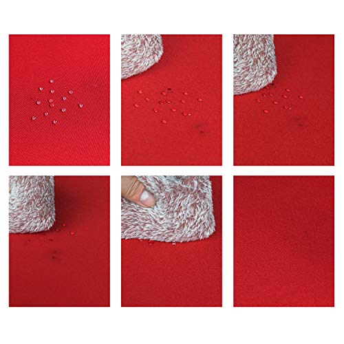 Image of Obstal 210 GSM Round Red Tablecloth - Oil-Proof Spill-Proof Waterproof Table Cloth, Christmas Decorations Fabric Table Cover Protector for Holiday Party (Rio Red, 60 Inch Diameter)