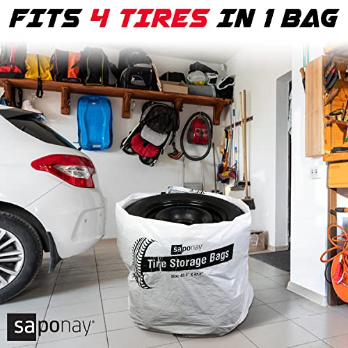 Saponay Tire Storage Bags 100 Piece, 47.2 X 27.5 Inch, Double Layer Heavy Duty Polyethylene Bags For Tire Shops, Summer And Winter Tire Cover Bag For Cars Jeeps And Suvs #TOP5
