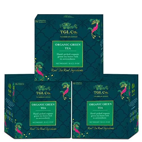 Image of TGL Co. The Good Life Company Organic Green 16 Tea Bags Pack of 3 | Pleasant Aroma | Improve Blood Circulation | Boost Digestion