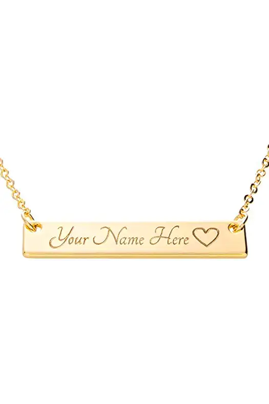 Petite Boutique Customizable Your Name Bar Necklace -...