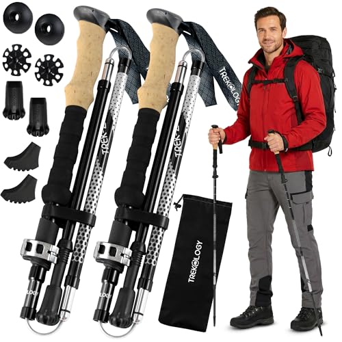 TREKOLOGY Trek-Z Collapsible Hiking & Trekking Poles - Balance Support for Seniors, Women, and Men,...