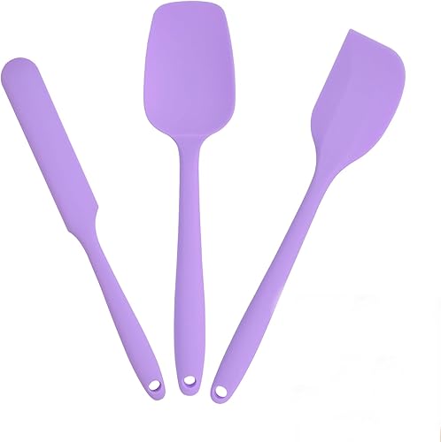 Espátulas de silicona resistentes al calor, espátula de silicona de grado alimenticio, mango con agarre ergonómico, juego de utensilios de cocina de