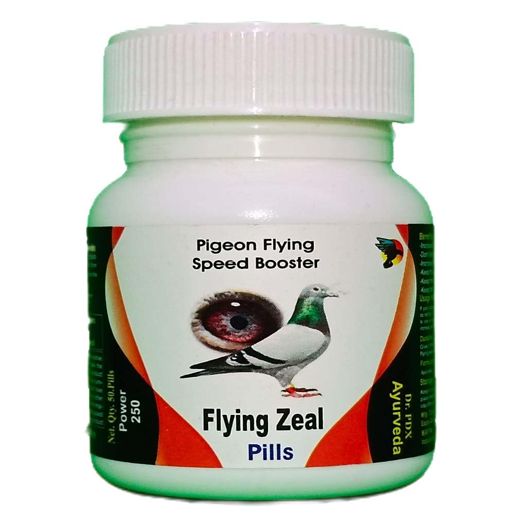 Pigeon Flying Racing Speed Increase Ayuveda Formula - Flying Zeal Pills (FZS 500-Power_100-Pills)