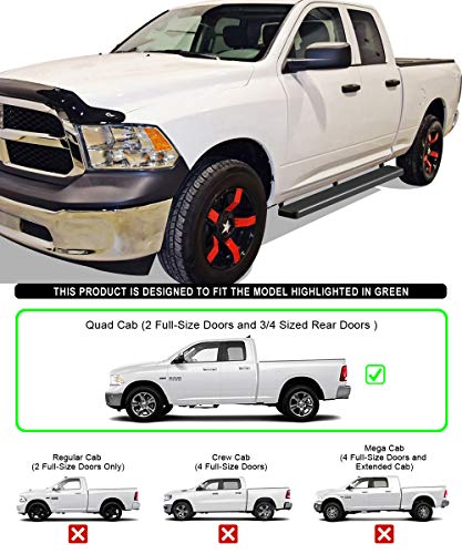 Estribos de acero inoxidable negro 6in APS para Dodge Ram miniatura 2