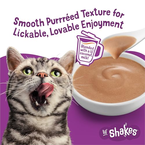 Friskies Purina Pureed Cat Food Topper,Lil’ Shakes with Enticing Chicken Lickable Cat Treats - 1.55 oz. Pouches,(Pack of 32) - image 4