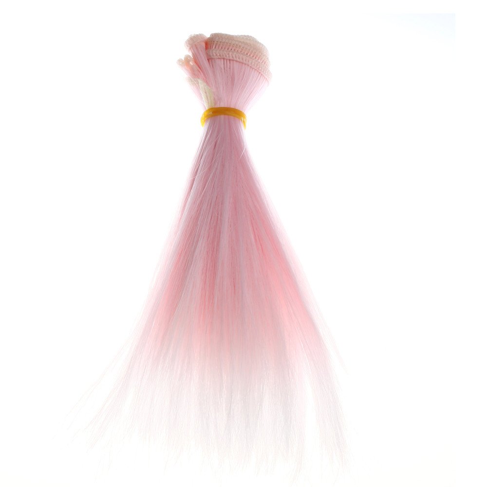 Mingfa Women Ladies Gradient Hair Wids Fashion 15 Cm Wholesale Straight Hair Hair DIY/BJD Wig Doll Cosplay Easter Party(V,Free)