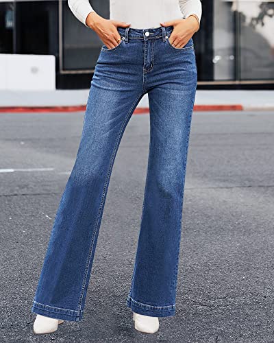 LookbookStore Wide Leg Jeans Woman 2025 Flare High Waist Baggy Jeans for Women Stretchy Denim Pants2