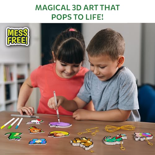 Skillmatics 3D Art Kit - Aqua Puffs Animals, Mess-Free Paint by Number Craft for Kids, DIY Color & Inflate Activity, Travel & Creative Valentine’s Day Gift for Girls & Boys Ages 4, 5, 6, 7, 8, 9, 10 - Image 3
