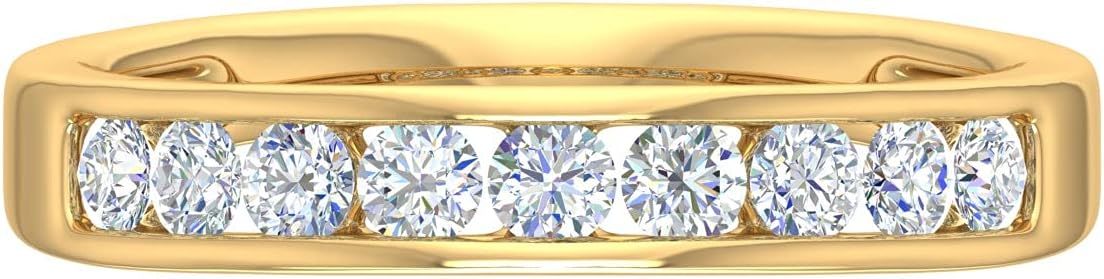 1/2 Carat Channel Set Diamond Wedding Band Ring in 14K Gold (I1-I2 Clarity)