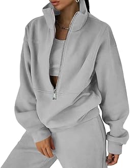 Tracksuit Womens Full Set Lounge Wear Sets 2 Piece Ladies Fleece Tracksuits Comfort Long Sleeve Activewear Zip Coat Tops Trousers Sets Fashion Casual Thermal Autumn Winter