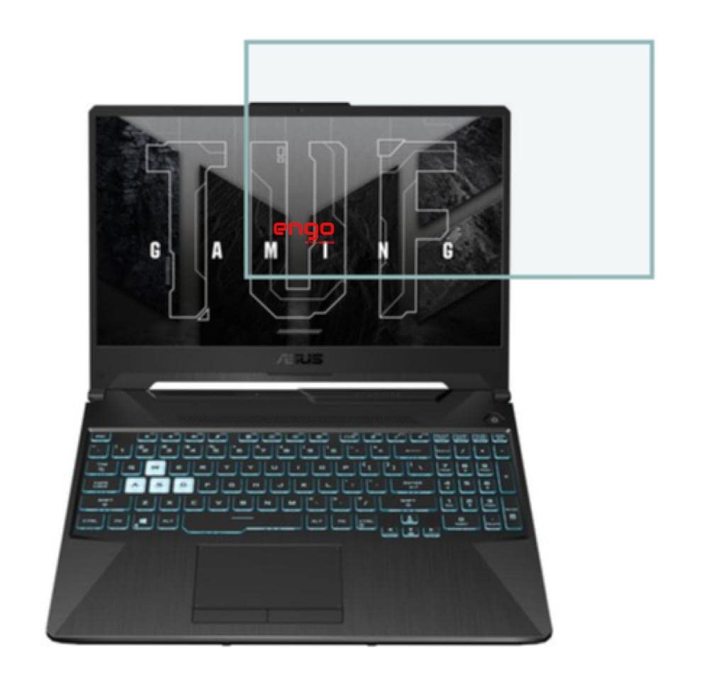 Engo Asus Tuf Gaming A15 15.6 İnç İle Uyumlu Ekran Koruyucu Notebook, 9H Temperli Kırılmaz Esnek Nano Cam, Çizilmeye Ve Darbeye Dayanıklı Laptop Koruma, HD Şeffaf
